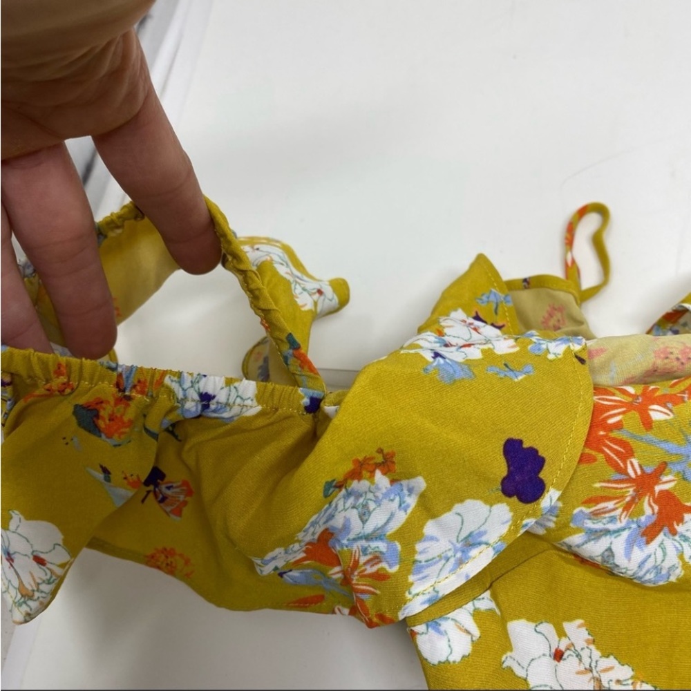 NEW REVOLVE Song of Style Sloan Mini Yellow Floral Tiered Dress Size Small - Picture 14 of 16